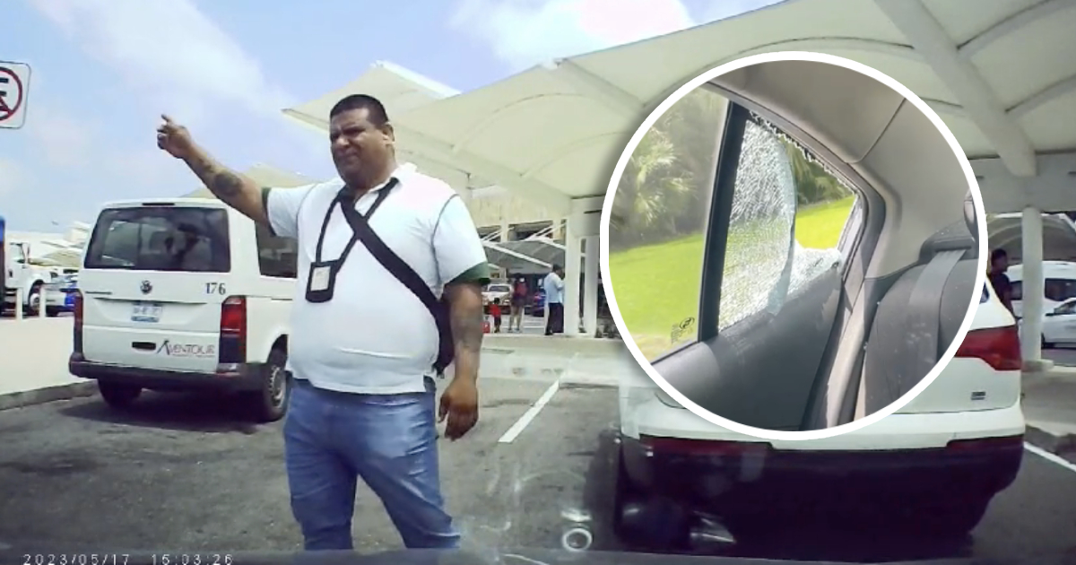 Captan agresión de taxistas contra conductor de Uber, en el Aeropuerto de Cancún