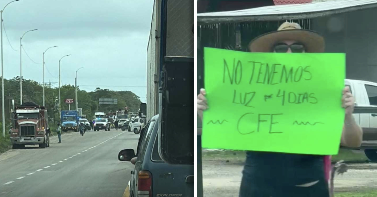 Protesta en carretera Chetumal- Carrillo Puerto