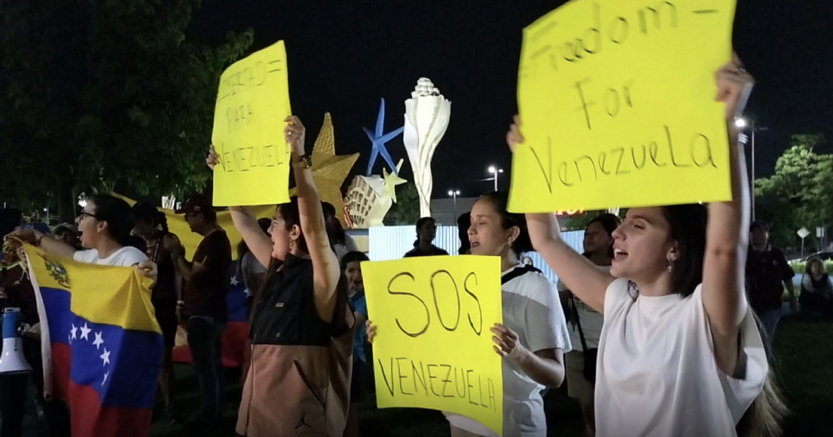 Venezolanos en Cancún se suman a las manifestaciones por la crisis poselectoral en su país