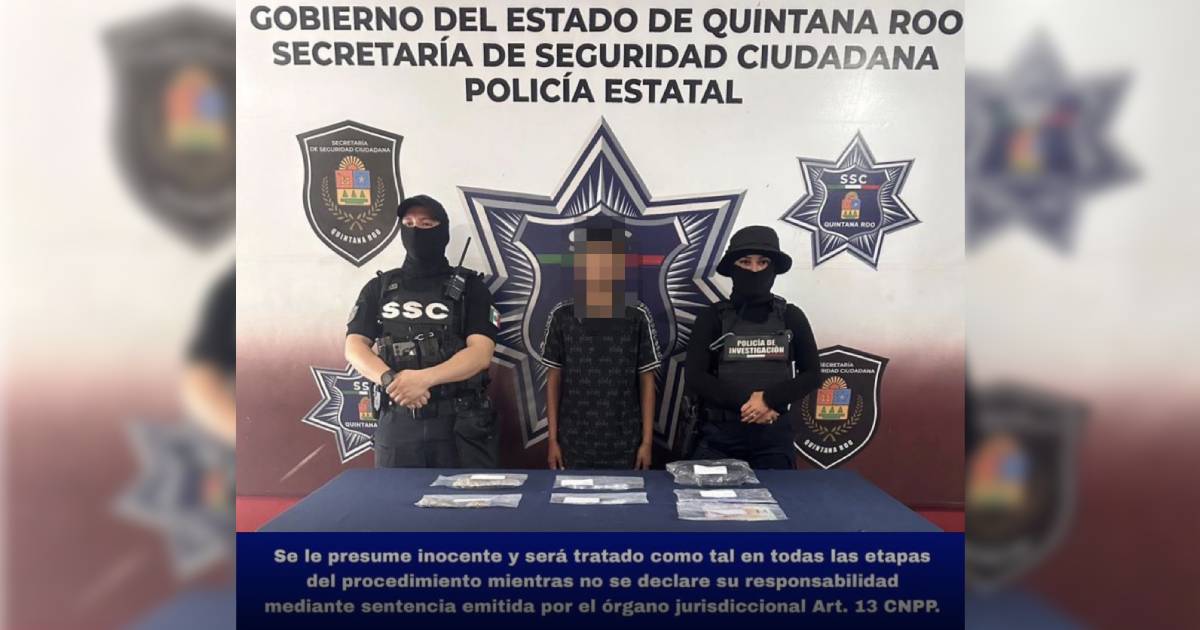 Menor detenido en Cancún narcotráfico