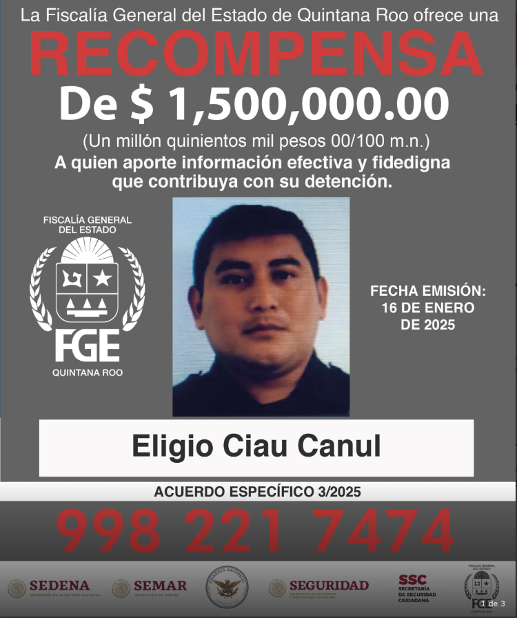 Millón de recompensa por ex policías